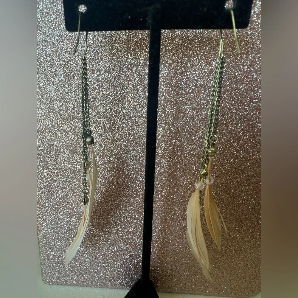 Elegant Feather Drop Earrings